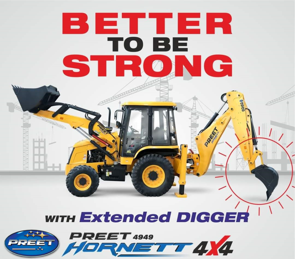 Preet Backhoe Loader with Extended DIGGER